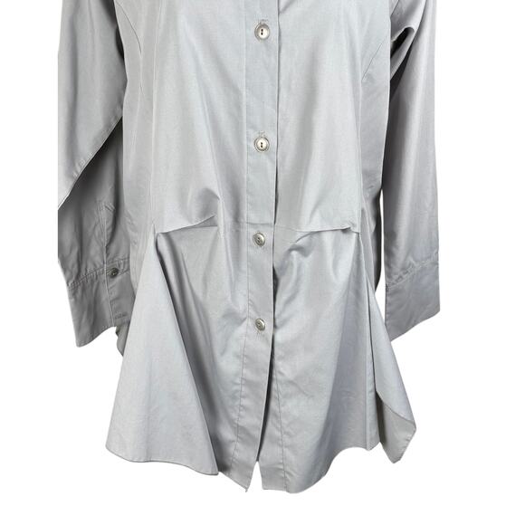 PLANET by Lauren G Button Front Tunic Size 2 Women's 10-14 Light Gray Lagenlook - Picture 6 of 13